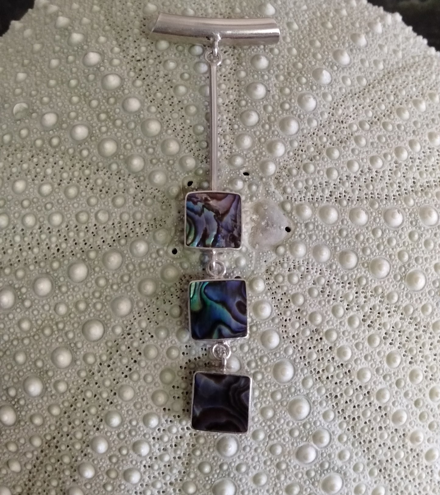 3 Piece Square Paua Pendant from Pacific Jewel - Southern Paua New Zealand
