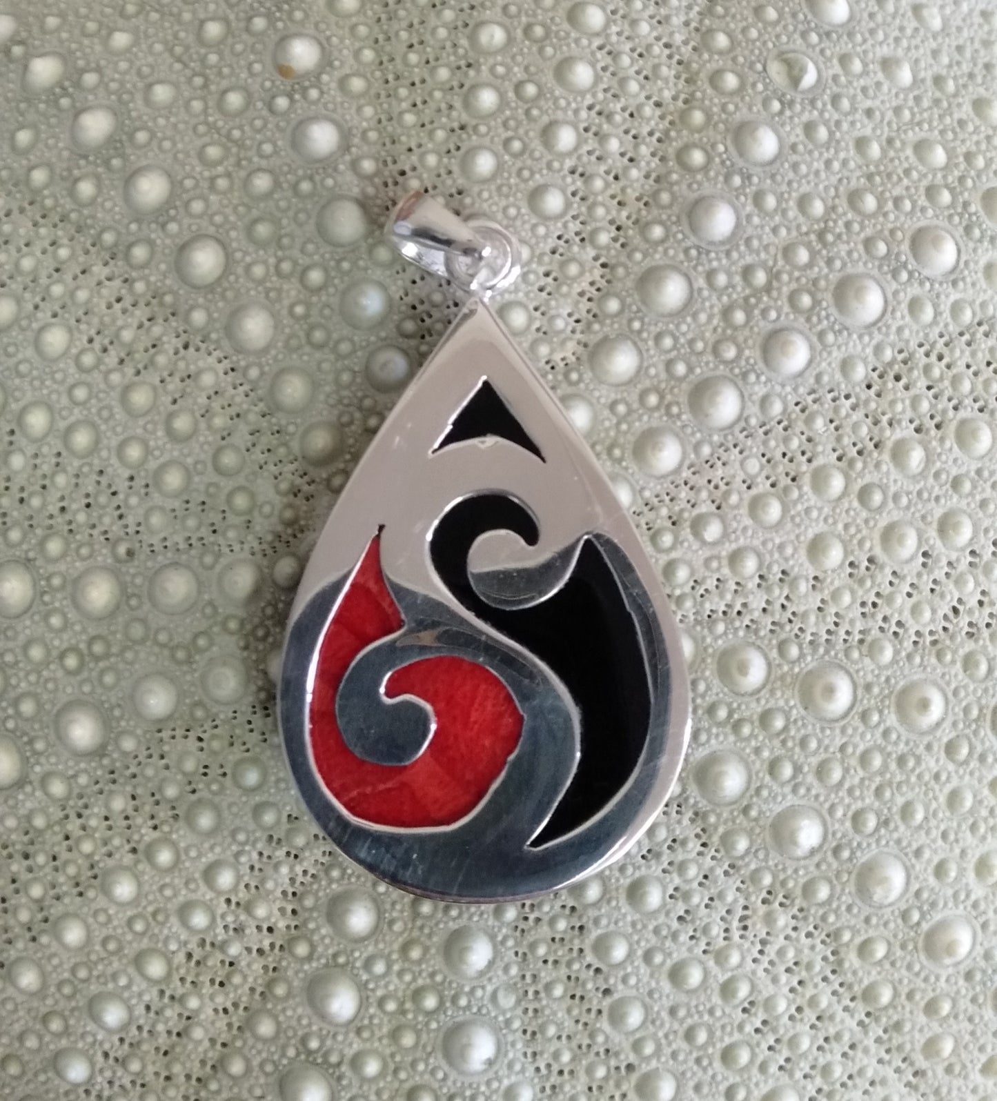 Coral & Mussel Shell Drop Pendant