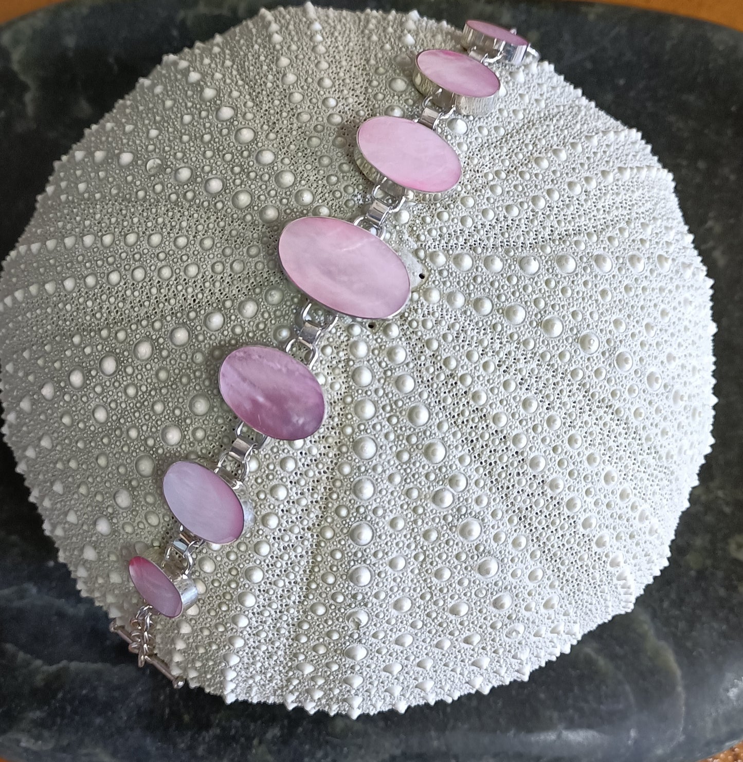 Pink Shell Oval Bracelet from Pacific Jewel - Southern Paua New Zealand