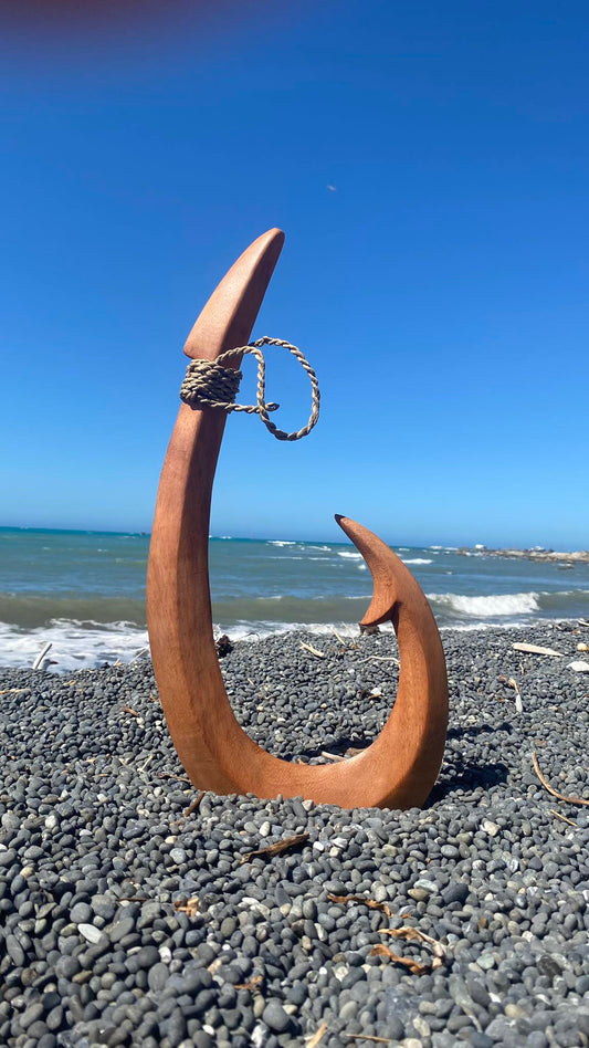 Wooden Fishhook- Large Wall Art