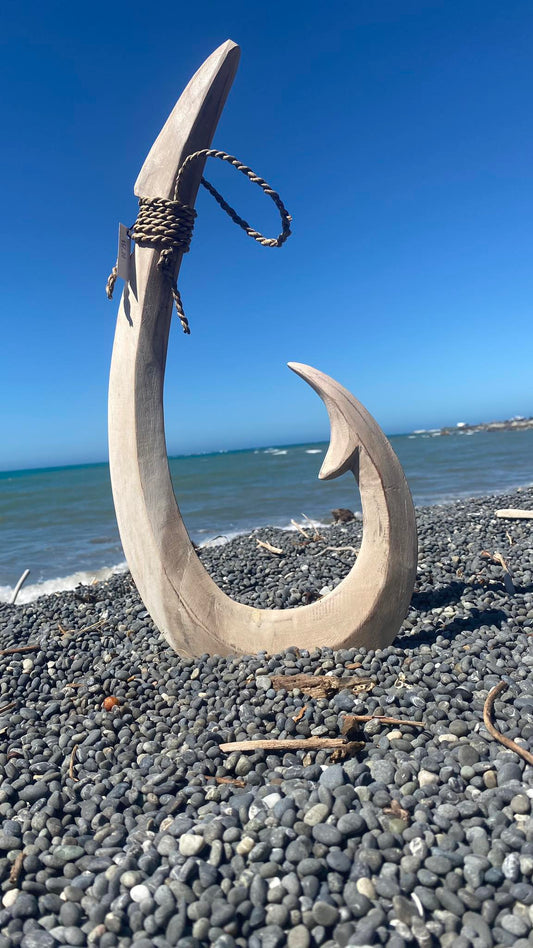 Wooden Fishhook- Large Wall Art