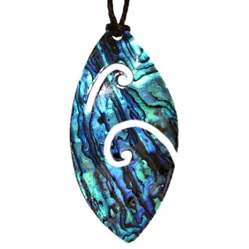 Large Paua Koru Pendant from Pacific Jewel - Southern Paua New Zealand