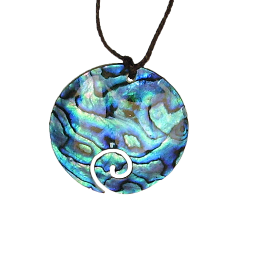 Large Paua Koru Pendant from Pacific Jewel - Southern Paua New Zealand