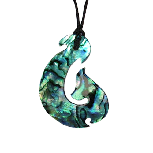 Large Paua Fishhook Pendant from Pacific Jewel - Southern Paua New Zealand