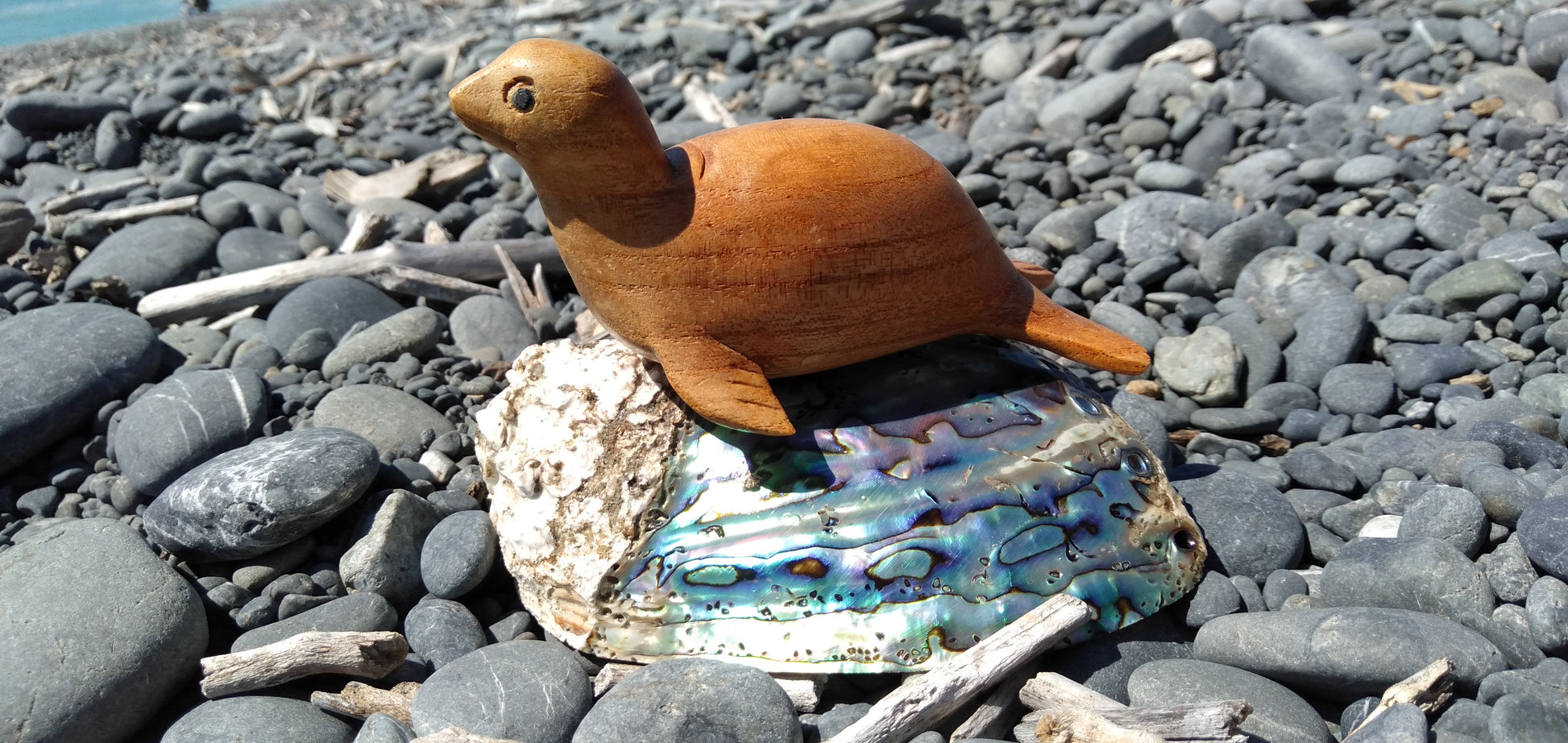 Wooden Seal Medium from Pacific Jewel - Southern Paua New Zealand