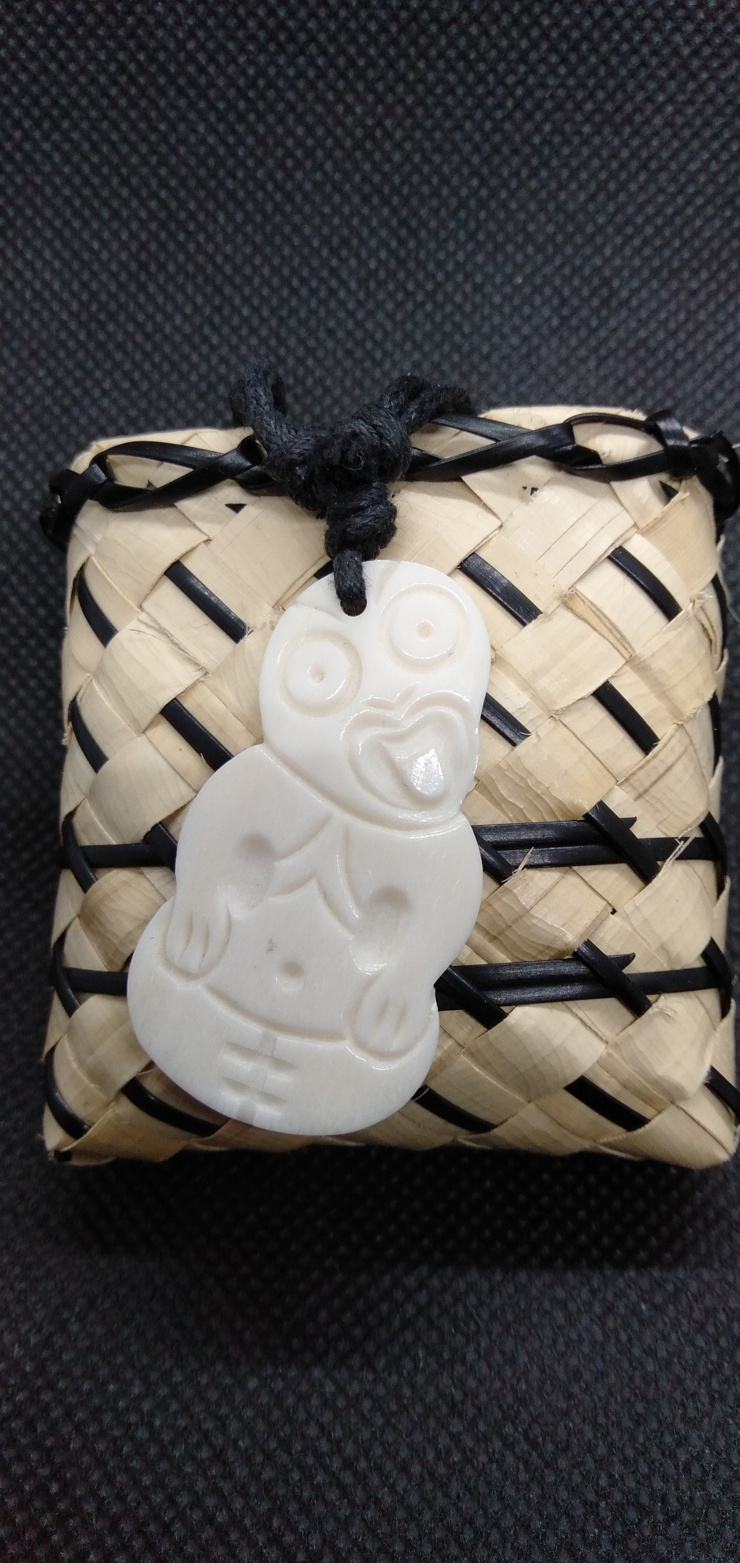 Bone Tiki Pendant from Pacific Jewel - Southern Paua New Zealand