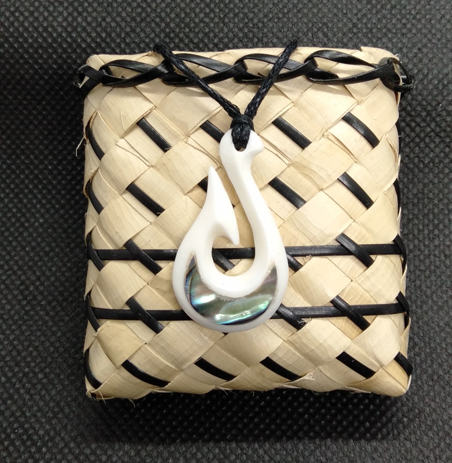 Bone Hook Pendant from Pacific Jewel - Southern Paua New Zealand