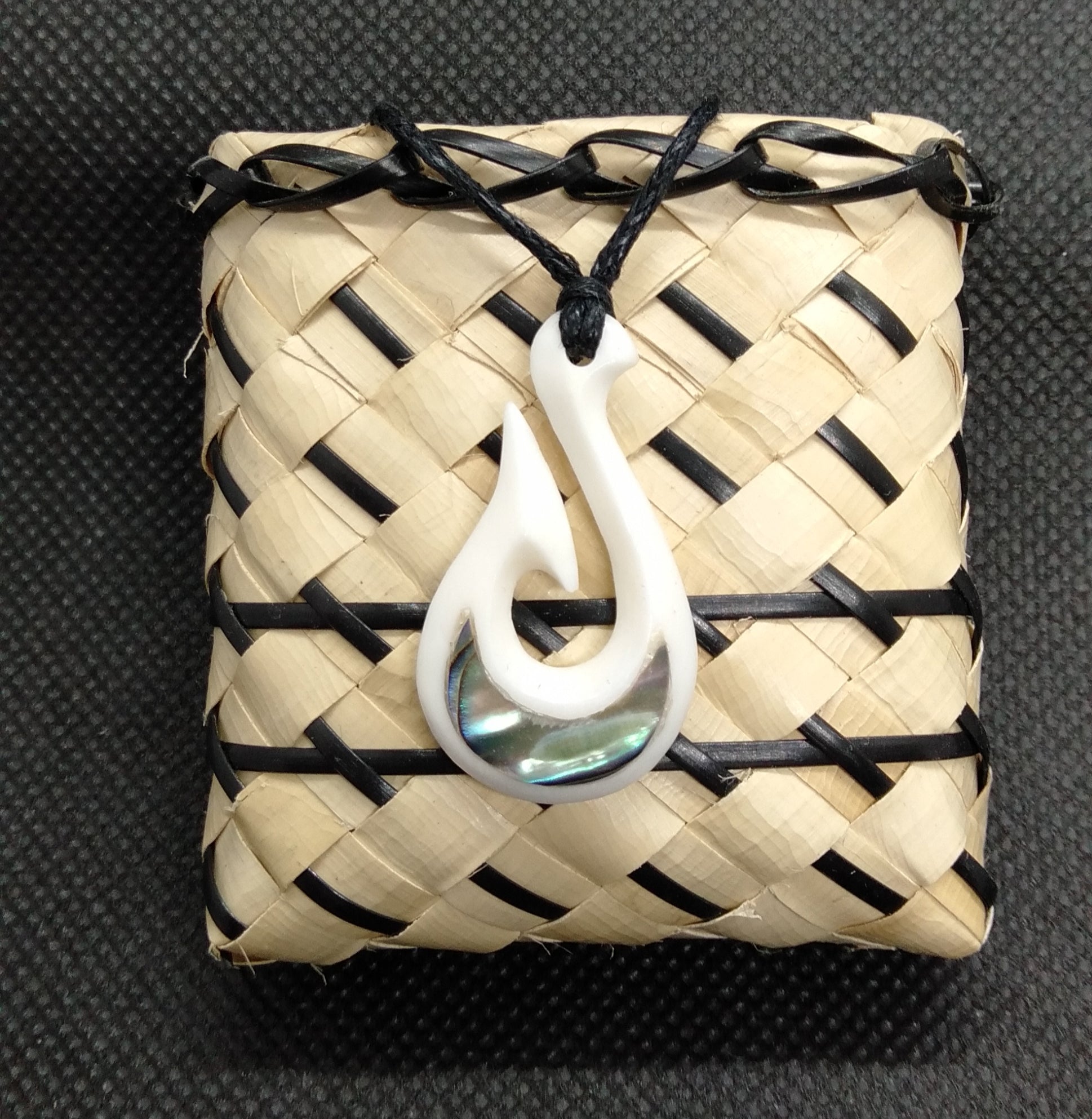 Bone Hook Pendant from Pacific Jewel - Southern Paua New Zealand