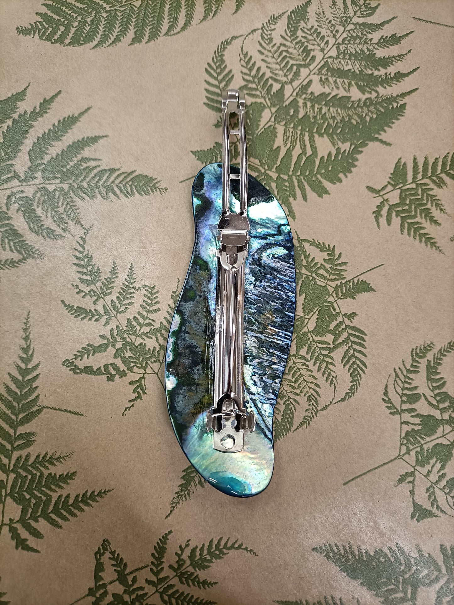 Small "S" Paua Hair Clip from Pacific Jewel - Southern Paua New Zealand