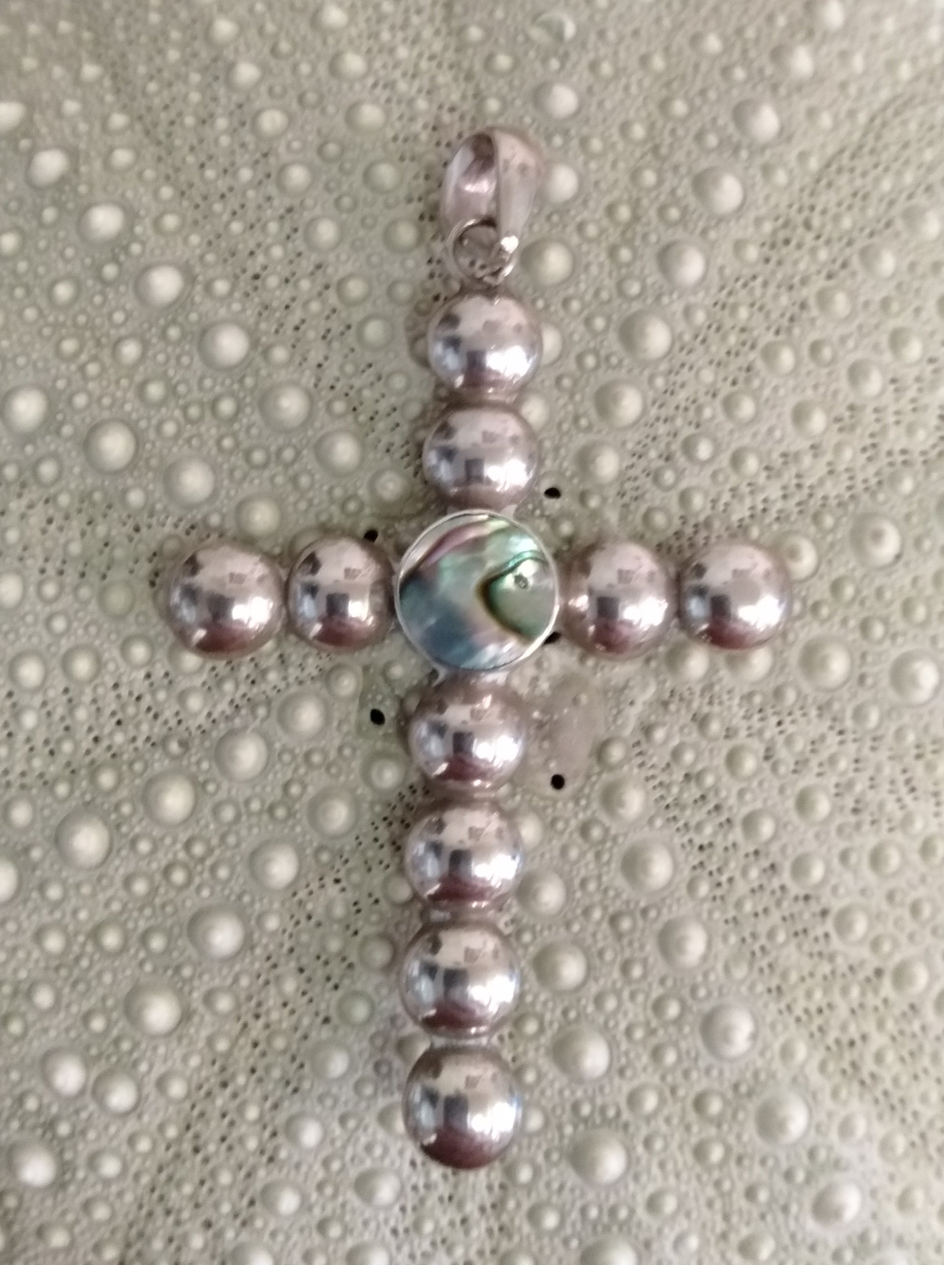 Paua Cross Pendant from Pacific Jewel - Southern Paua New Zealand