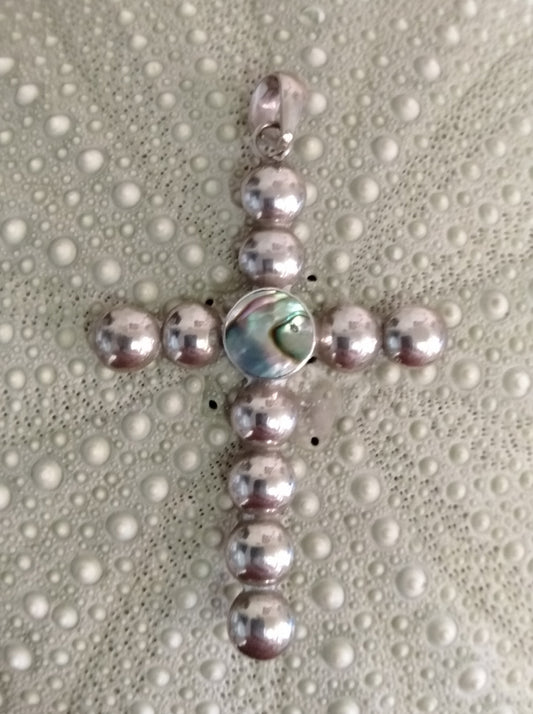 Paua Cross Pendant from Pacific Jewel - Southern Paua New Zealand