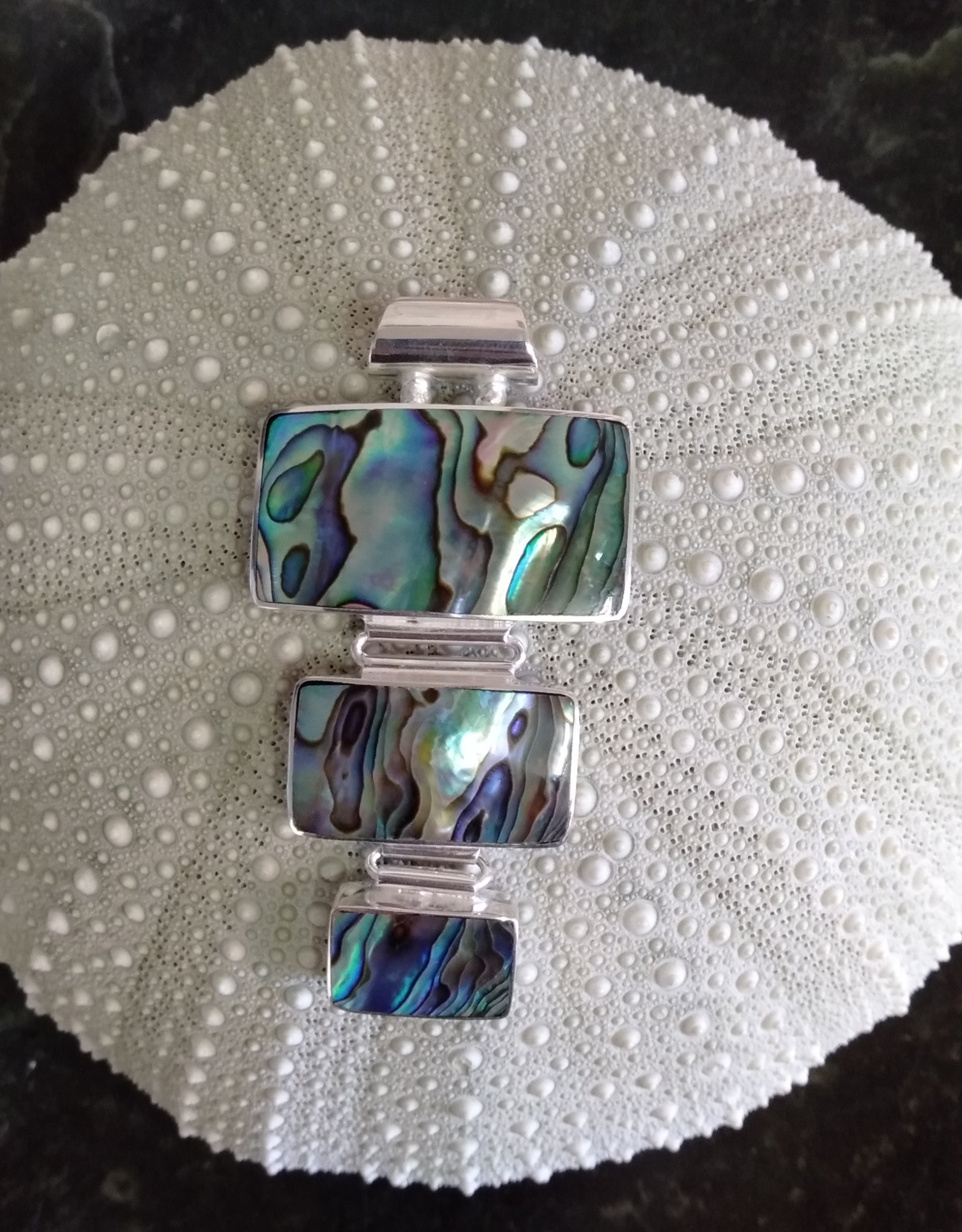 3 Piece Rectangle Paua Pendant from Pacific Jewel - Southern Paua New Zealand