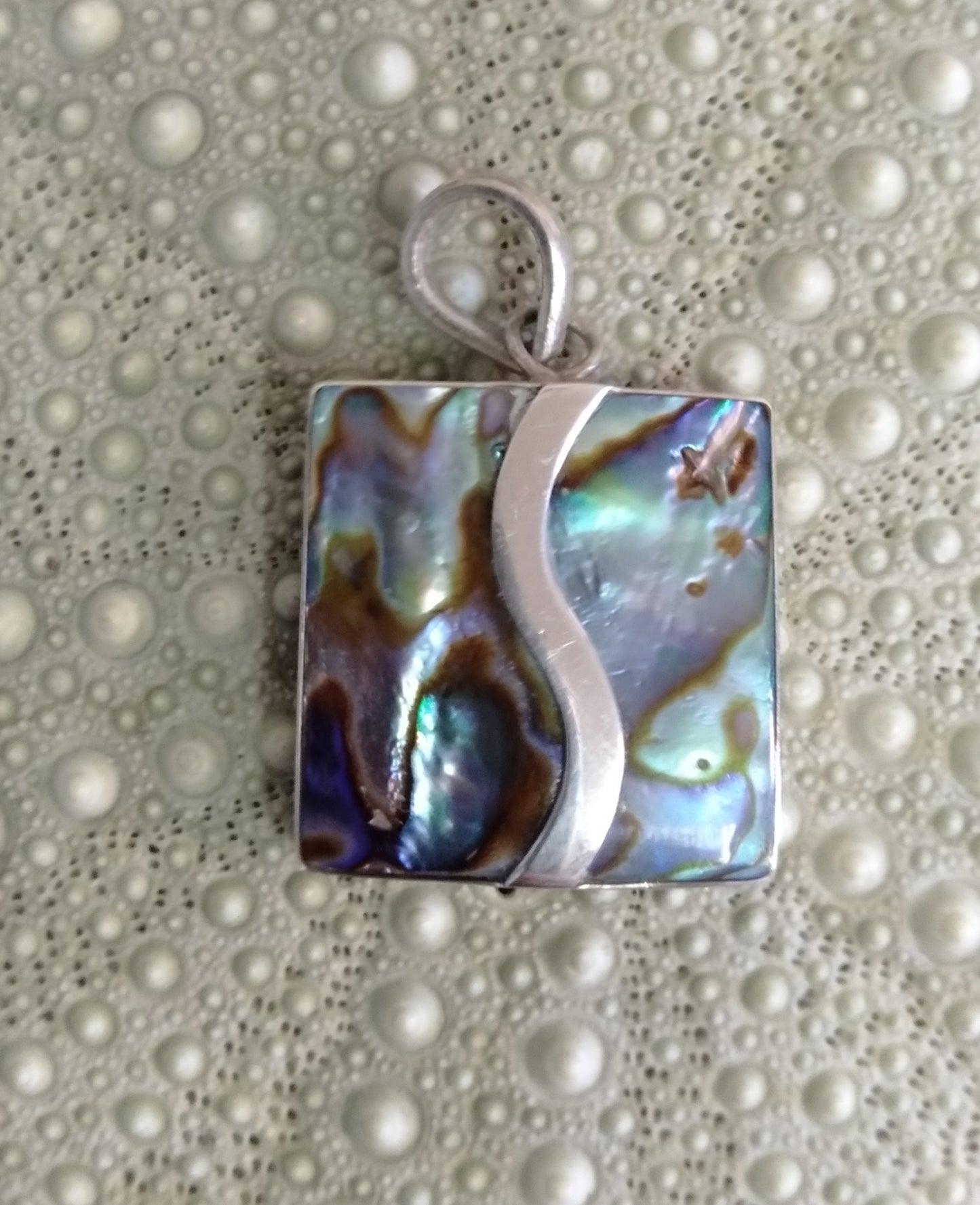 Paua Square Pendant 20mm from Pacific Jewel - Southern Paua New Zealand