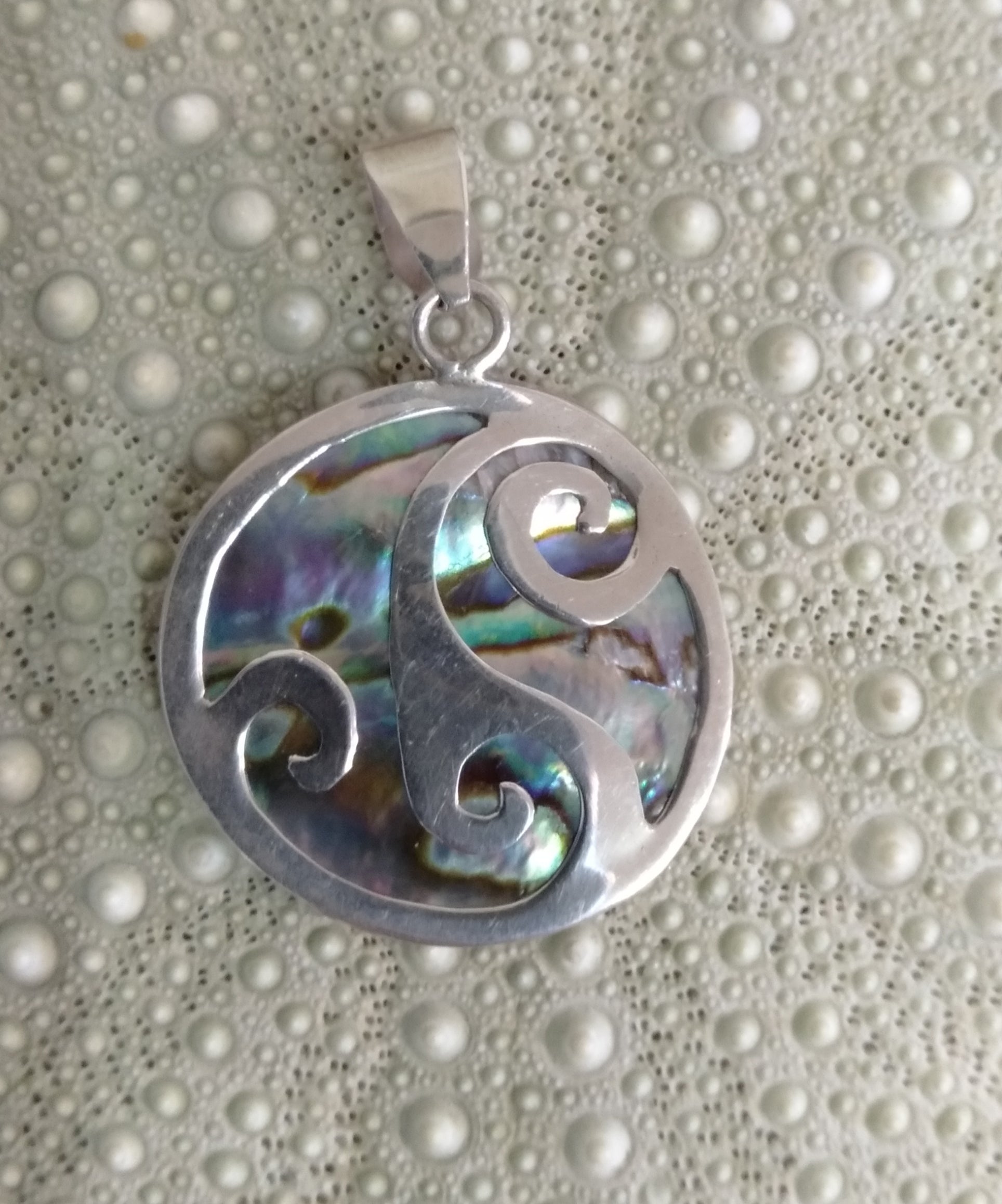 Paua 'Koru' Pendant from Pacific Jewel - Southern Paua New Zealand