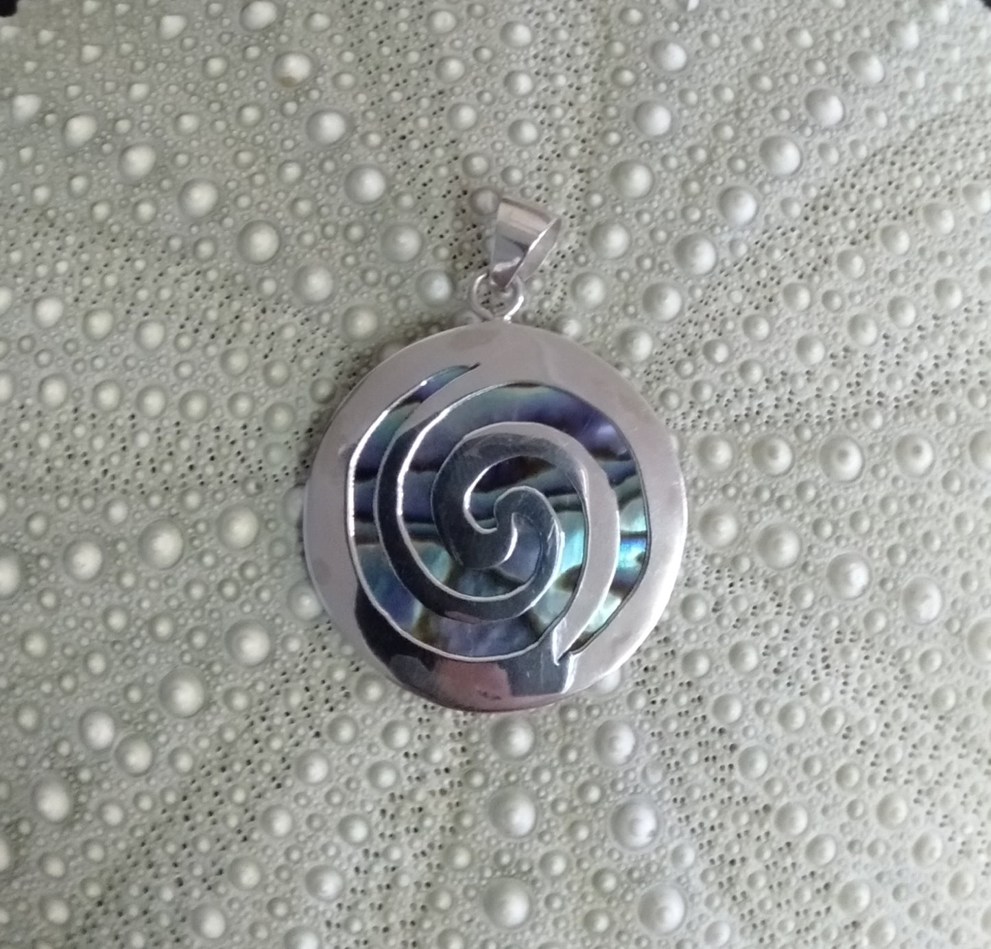 Paua 'Koru' Pendant from Pacific Jewel - Southern Paua New Zealand