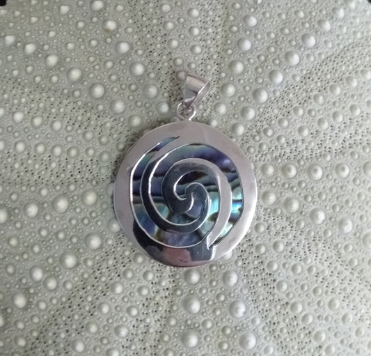 Paua 'Koru' Pendant from Pacific Jewel - Southern Paua New Zealand